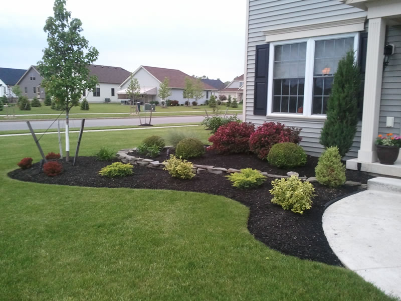 Mulch Bed & Stone Border